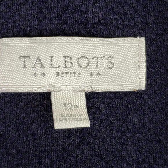 Talbots Blazer Jacket Womens Size 12P Petite Stretch Button Navy Blue - Picture 8 of 10